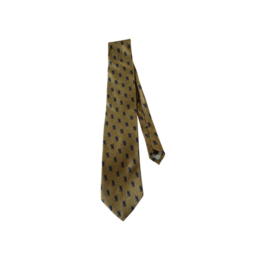 Jos. A. Bank Corporate Collection Gold Geometric Silk Tie Extra Long 100% Silk